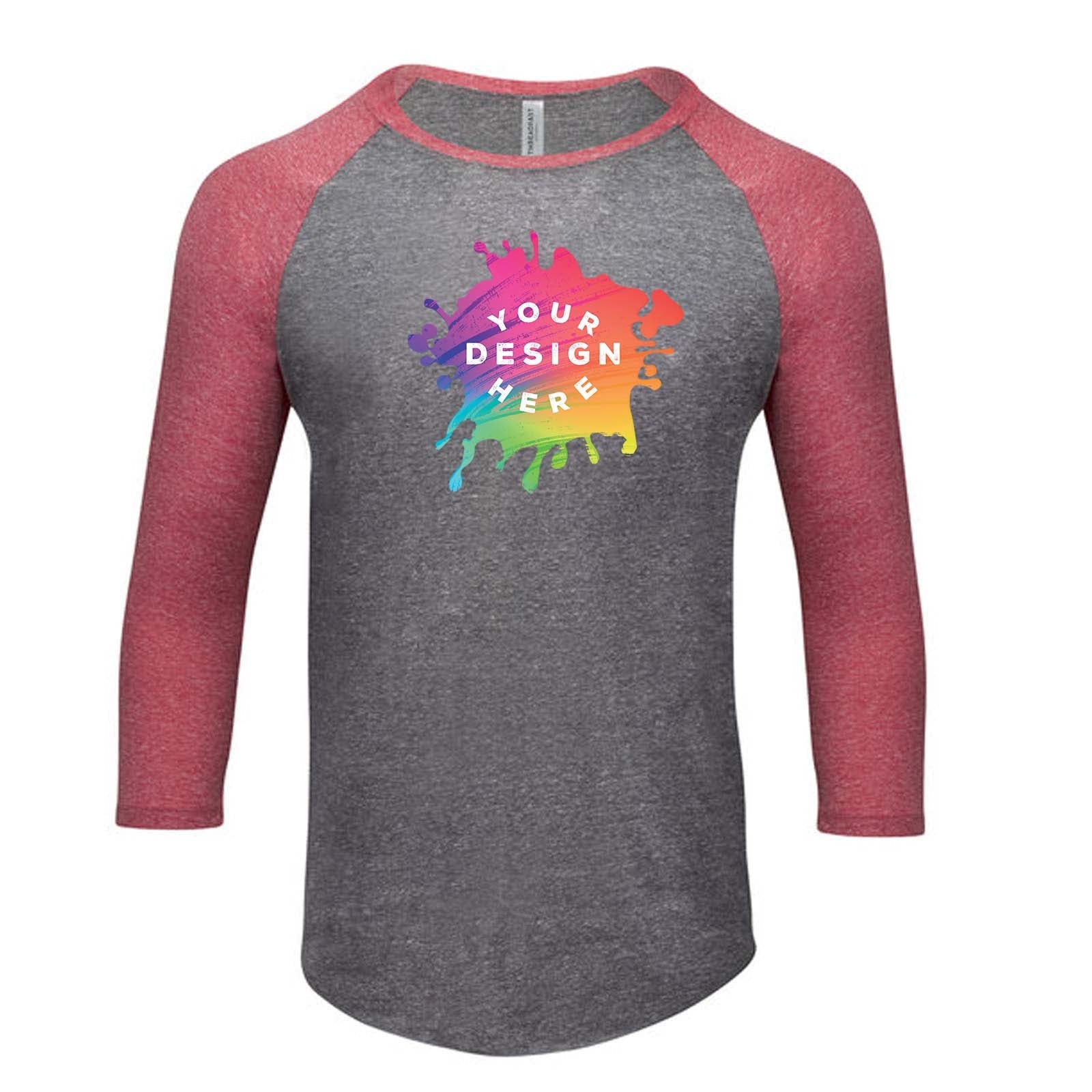 Custom Threadfast Apparel Unisex Triblend 3/4-Sleeve Raglan - Mato & Hash