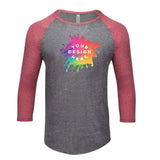Custom Threadfast Apparel Unisex Triblend 3/4-Sleeve Raglan - Mato & Hash