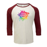 Custom Threadfast Apparel Unisex Triblend 3/4-Sleeve Raglan - Mato & Hash