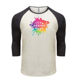 Custom Threadfast Apparel Unisex Triblend 3/4-Sleeve Raglan - Mato & Hash