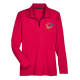 Devon & Jones CrownLux Performance™ Ladies' Plaited Long Sleeve Polo Embroidery - Mato & Hash