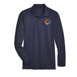 Devon & Jones CrownLux Performance Polyester/Cotton Blend Men's Plaited Long Sleeve Polo T-Shirt Embroidery - Mato & Hash