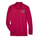 Devon & Jones CrownLux Performance Polyester/Cotton Blend Men's Plaited Long Sleeve Polo T-Shirt Embroidery - Mato & Hash