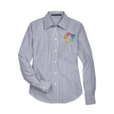 Devon & Jones Ladies' Crown Woven Collection® Banker Stripe Embroidery - Mato & Hash