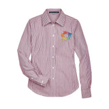 Devon & Jones Ladies' Crown Woven Collection® Banker Stripe Embroidery - Mato & Hash