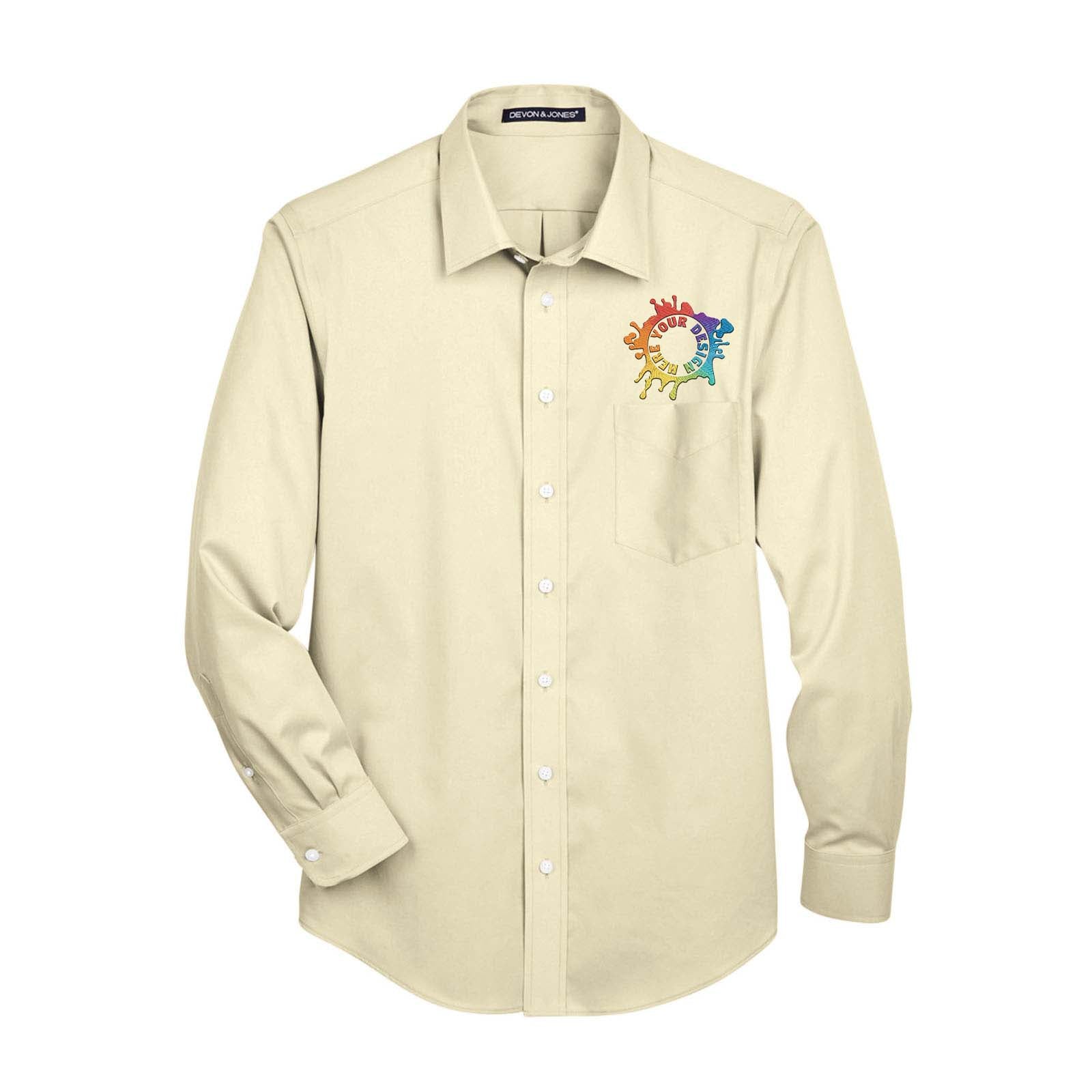 Devon & Jones Men's Crown Woven Collection® Solid Stretch Twill Embroidery - Mato & Hash