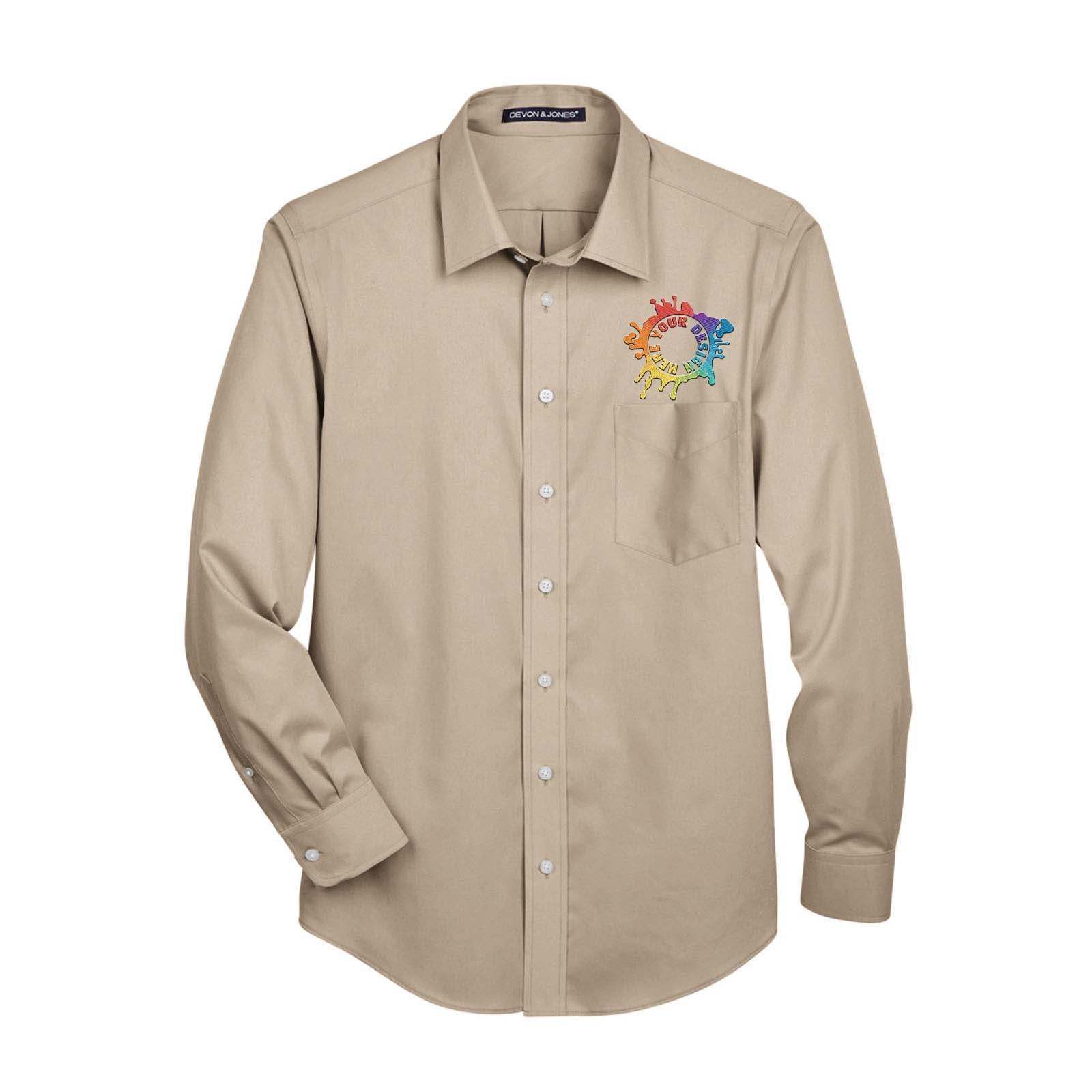 Devon & Jones Men's Crown Woven Collection® Solid Stretch Twill Embroidery - Mato & Hash