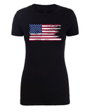 Distressed American Flag Womens 4th of July T Shirts