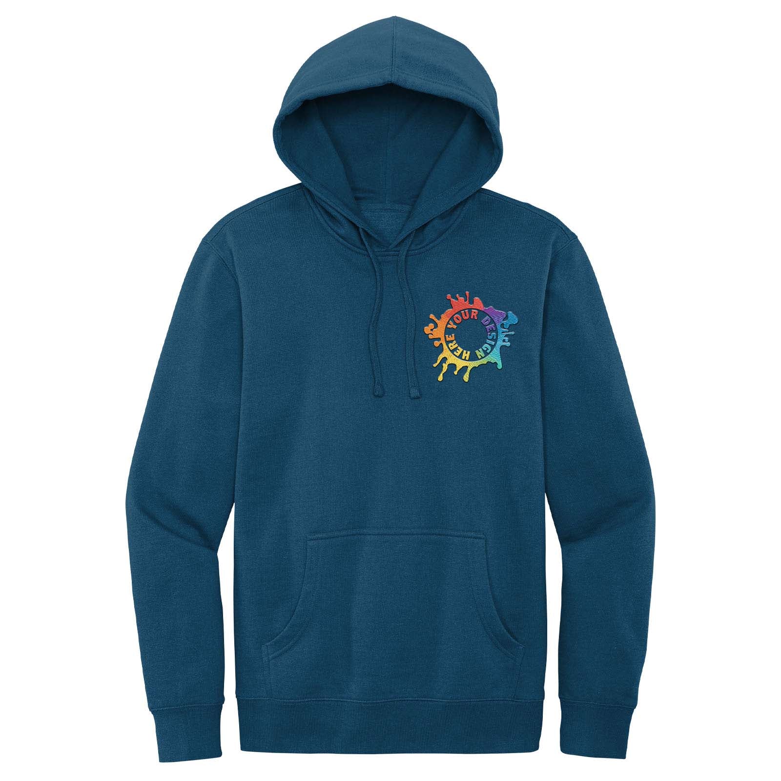 District Men's Cotton/Polyester Fleece Hooded Sweatshirt Embroidery - Mato & Hash