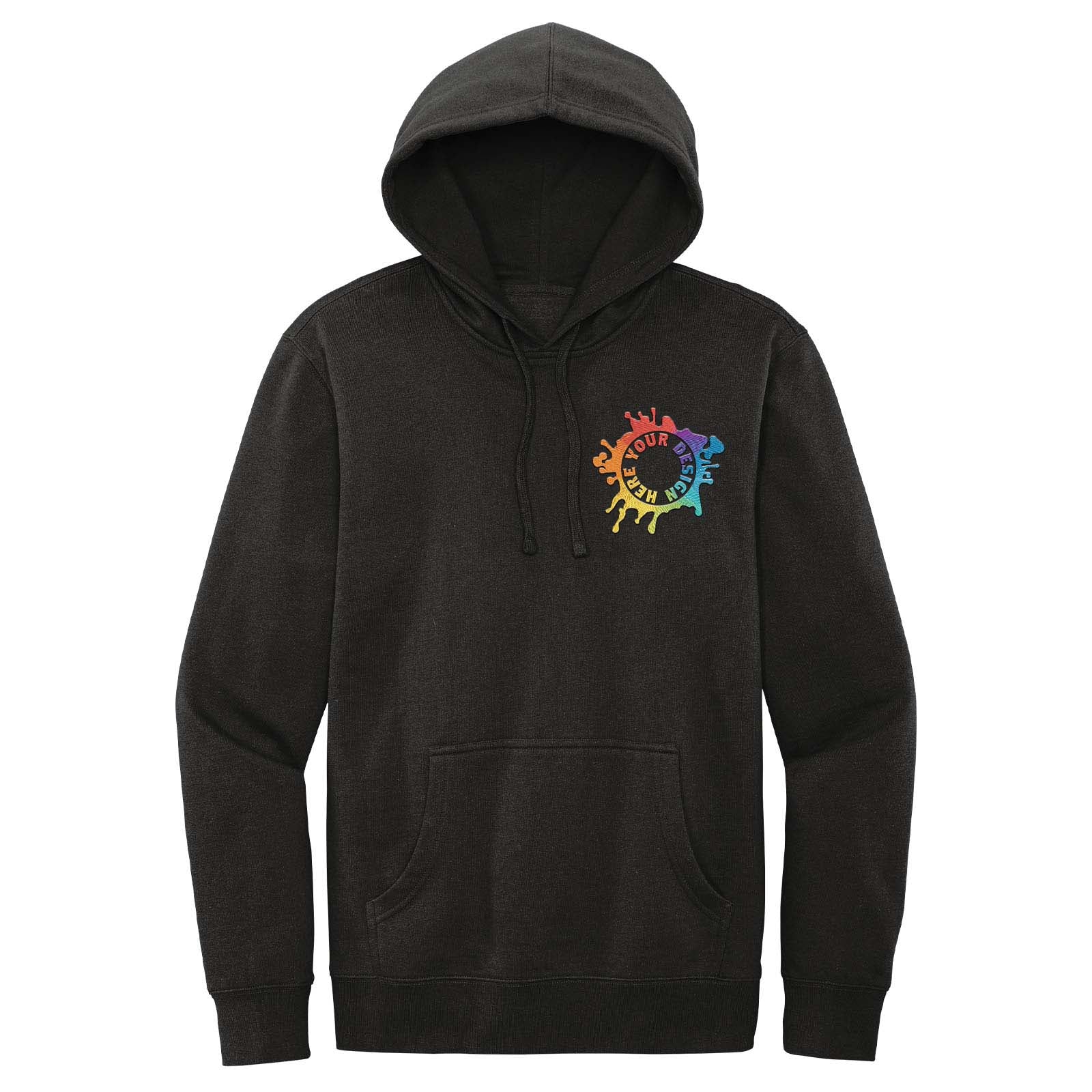 District Men's Cotton/Polyester Fleece Hooded Sweatshirt Embroidery - Mato & Hash
