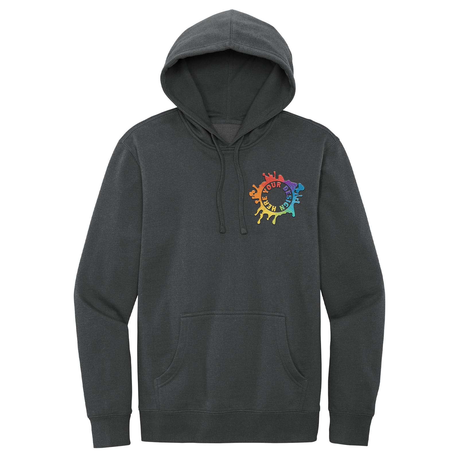 District Men's Cotton/Polyester Fleece Hooded Sweatshirt Embroidery - Mato & Hash