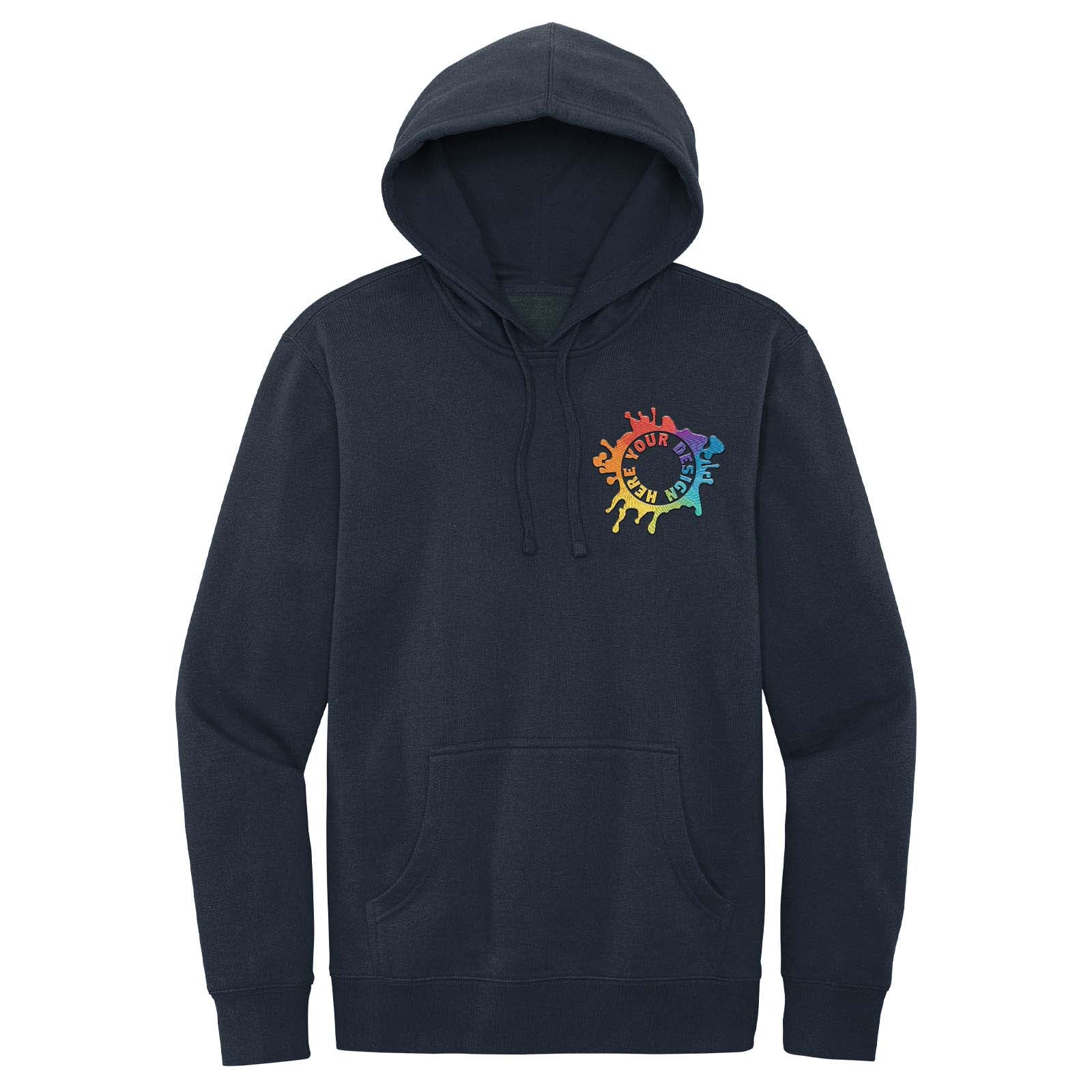 District Men's Cotton/Polyester Fleece Hooded Sweatshirt Embroidery - Mato & Hash