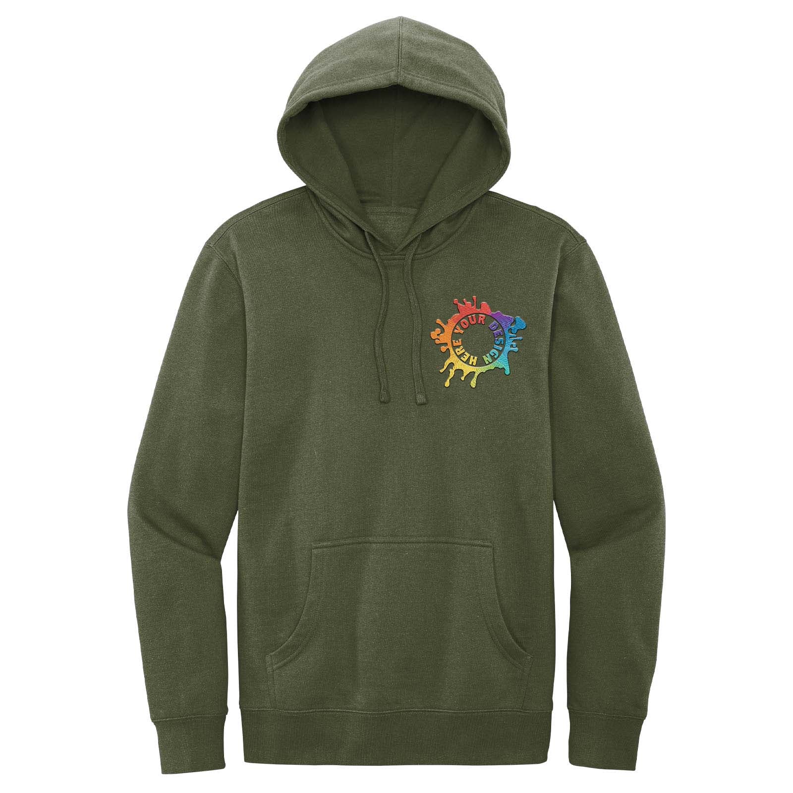 District Men's Cotton/Polyester Fleece Hooded Sweatshirt Embroidery - Mato & Hash