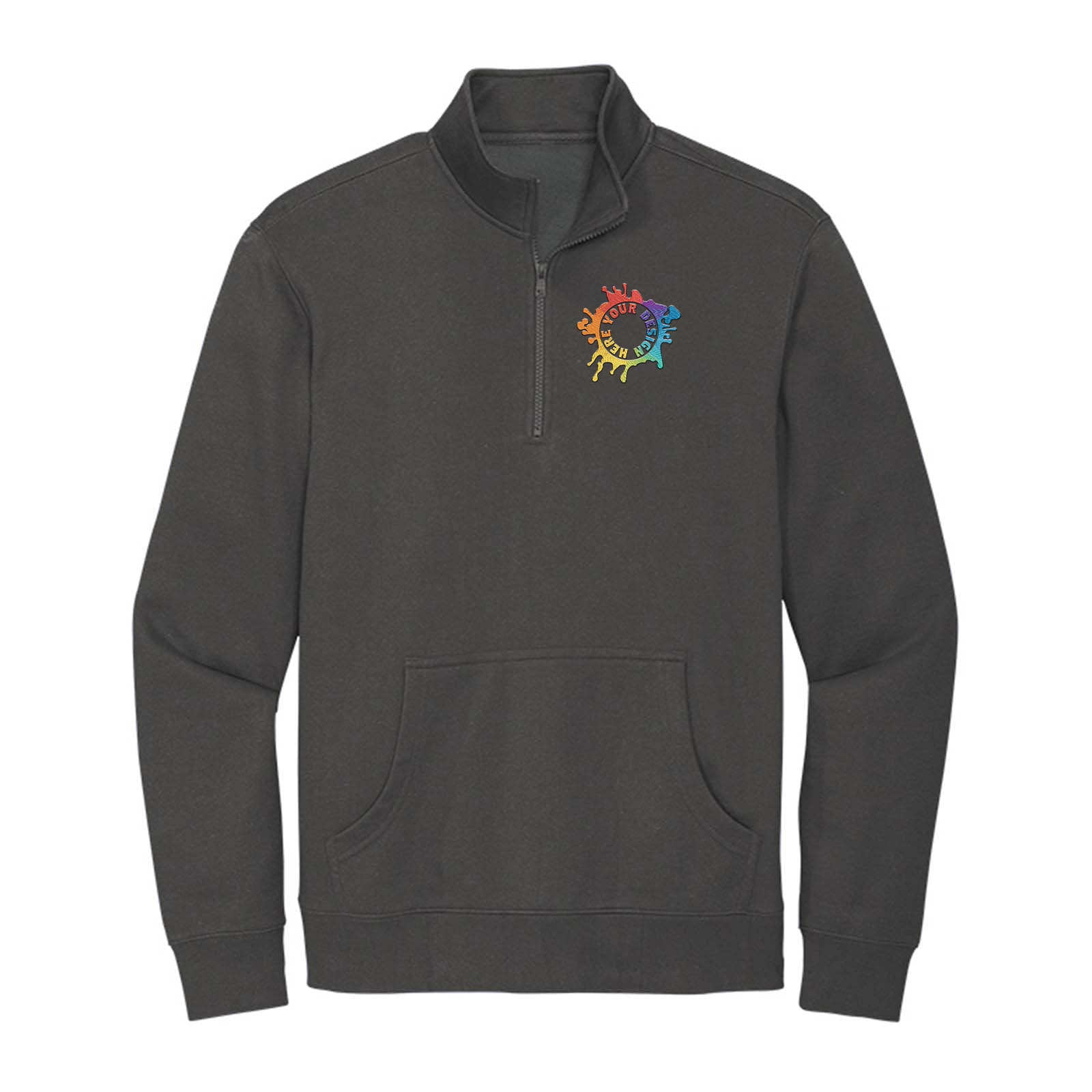 District V.I.T. Men's Cotton/Polyester Fleece 1/4-Zip Sweatshirt Embroidery - Mato & Hash