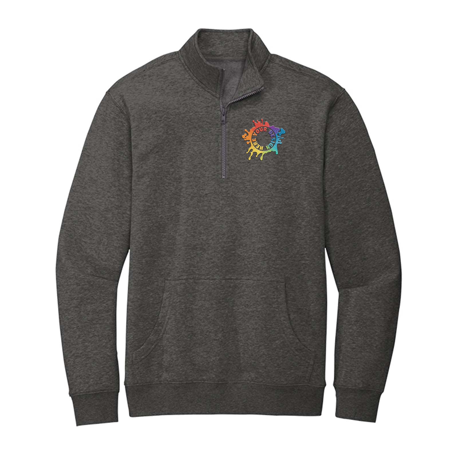 District V.I.T. Men's Cotton/Polyester Fleece 1/4-Zip Sweatshirt Embroidery - Mato & Hash