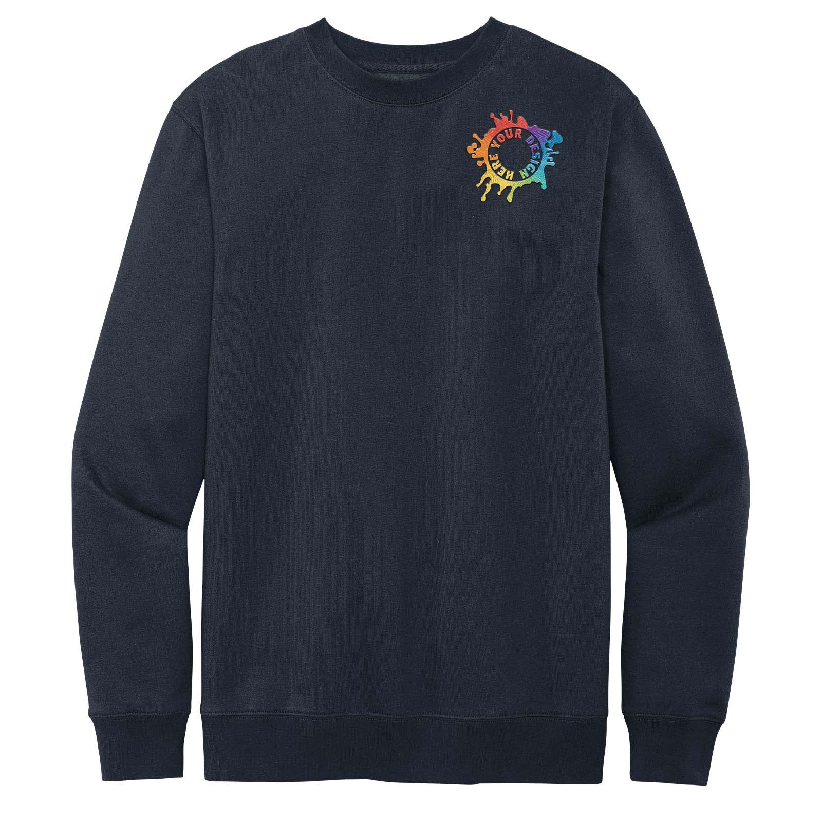 District V.I.T. Men's Cotton/Polyester Fleece Crew Neck Sweatshirt Embroidery - Mato & Hash