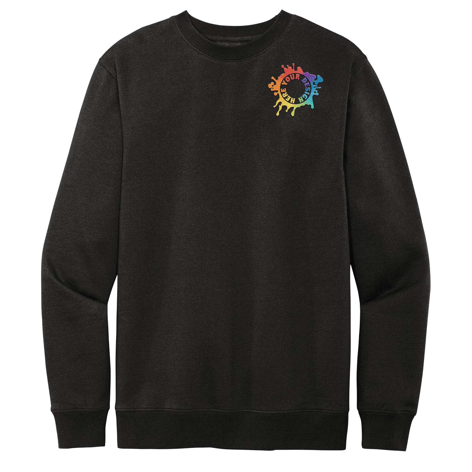 District V.I.T. Men's Cotton/Polyester Fleece Crew Neck Sweatshirt Embroidery - Mato & Hash