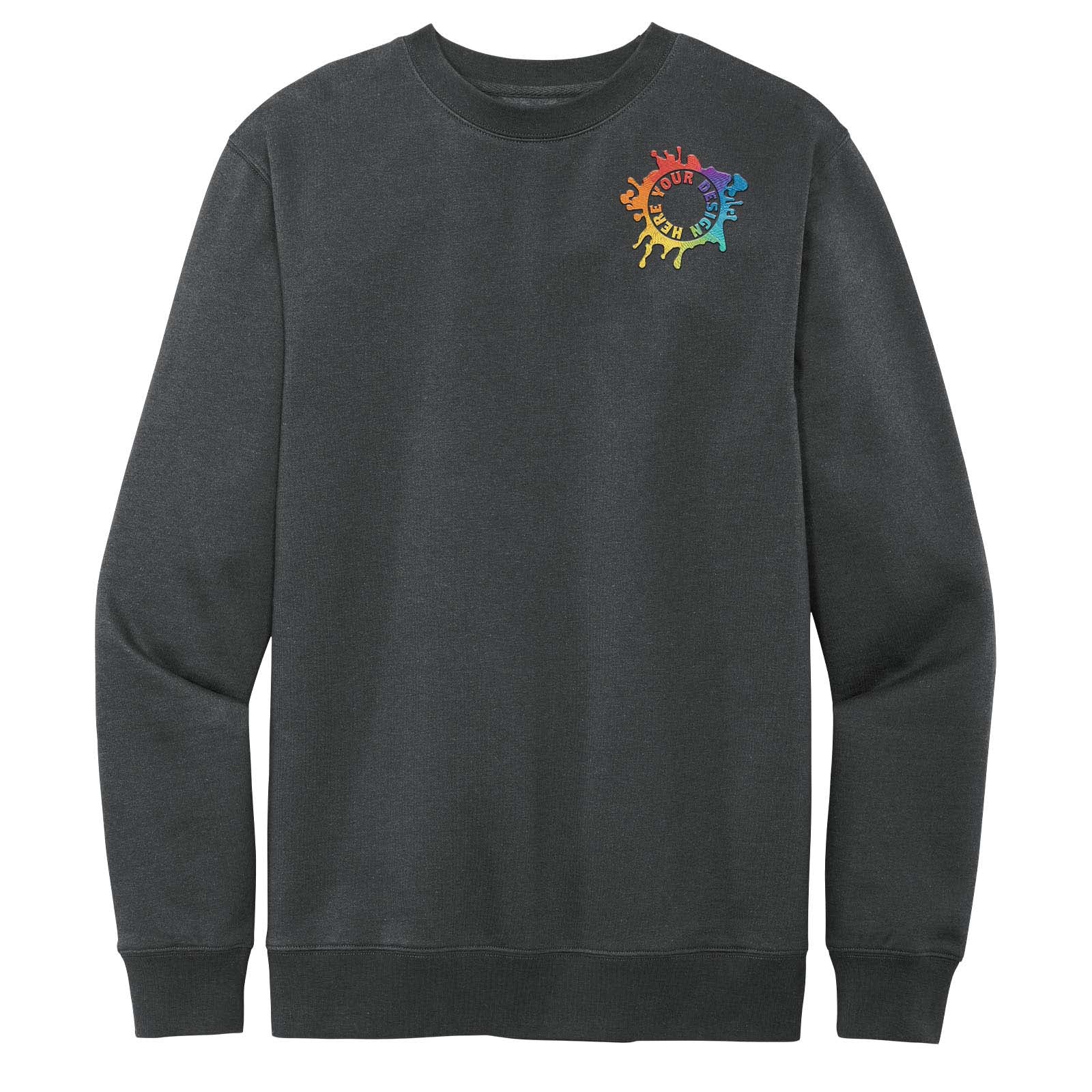 District V.I.T. Men's Cotton/Polyester Fleece Crew Neck Sweatshirt Embroidery - Mato & Hash