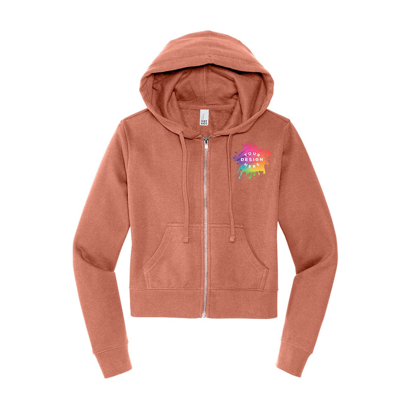 District V.I.T. Women's Cotton/Polyester Fleece Full-Zip Hooded Sweatshirt - Mato & Hash