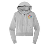 District V.I.T. Women's Cotton/Polyester Fleece Full-Zip Hooded Sweatshirt Embroidery - Mato & Hash