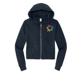 District V.I.T. Women's Cotton/Polyester Fleece Full-Zip Hooded Sweatshirt Embroidery - Mato & Hash