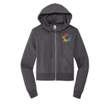 District V.I.T. Women's Cotton/Polyester Fleece Full-Zip Hooded Sweatshirt Embroidery - Mato & Hash
