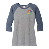 District ® Women's Perfect Tri ® 3/4 Sleeve Raglan Embroidery - Mato & Hash
