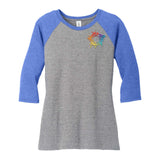 District ® Women's Perfect Tri ® 3/4 Sleeve Raglan Embroidery - Mato & Hash