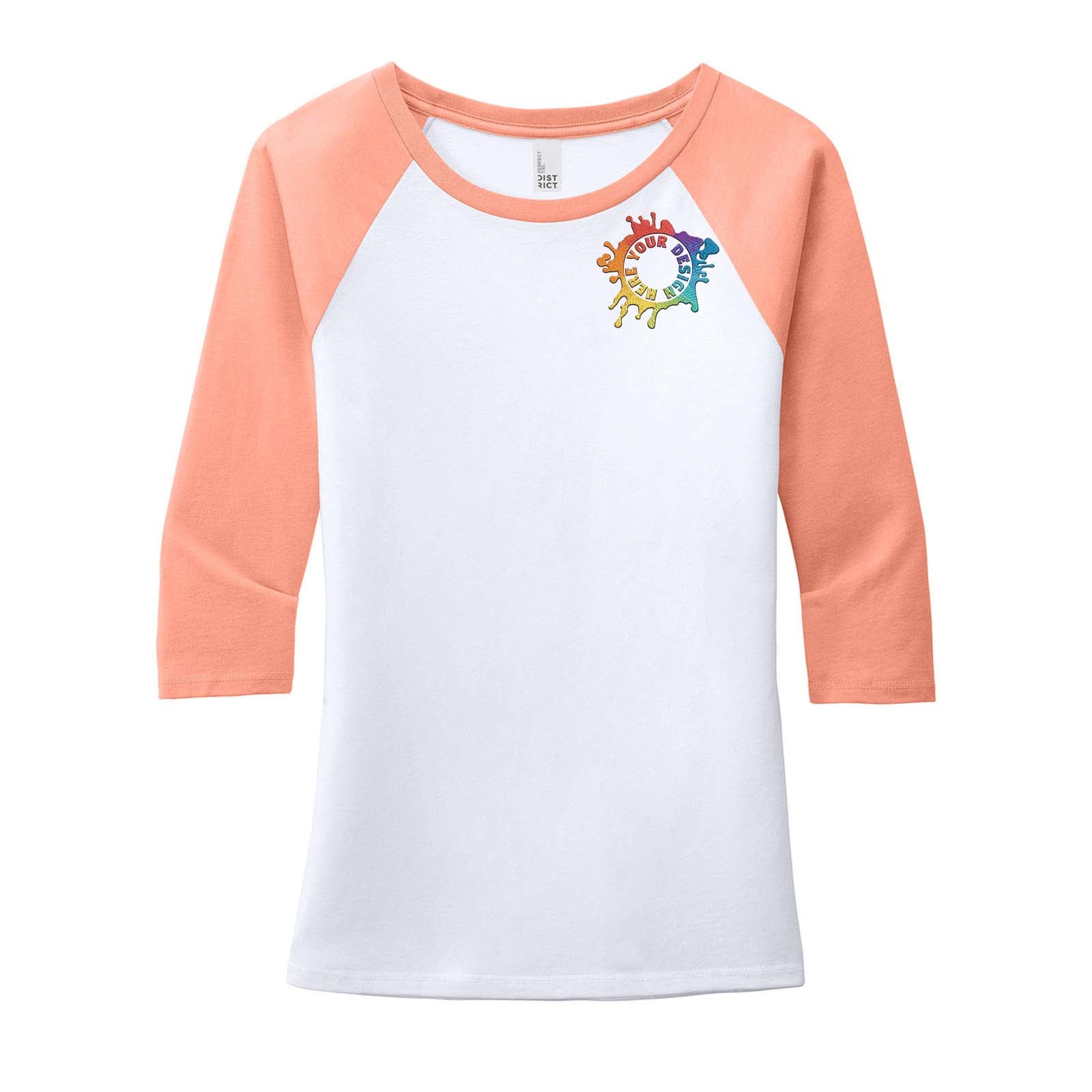 District ® Women's Perfect Tri ® 3/4 Sleeve Raglan Embroidery - Mato & Hash