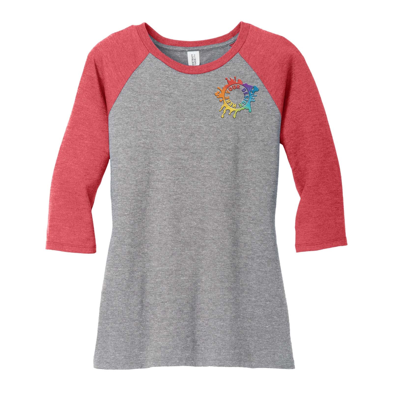 District ® Women's Perfect Tri ® 3/4 Sleeve Raglan Embroidery - Mato & Hash