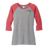 District ® Women's Perfect Tri ® 3/4 Sleeve Raglan Embroidery - Mato & Hash