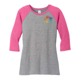 District ® Women's Perfect Tri ® 3/4 Sleeve Raglan Embroidery - Mato & Hash