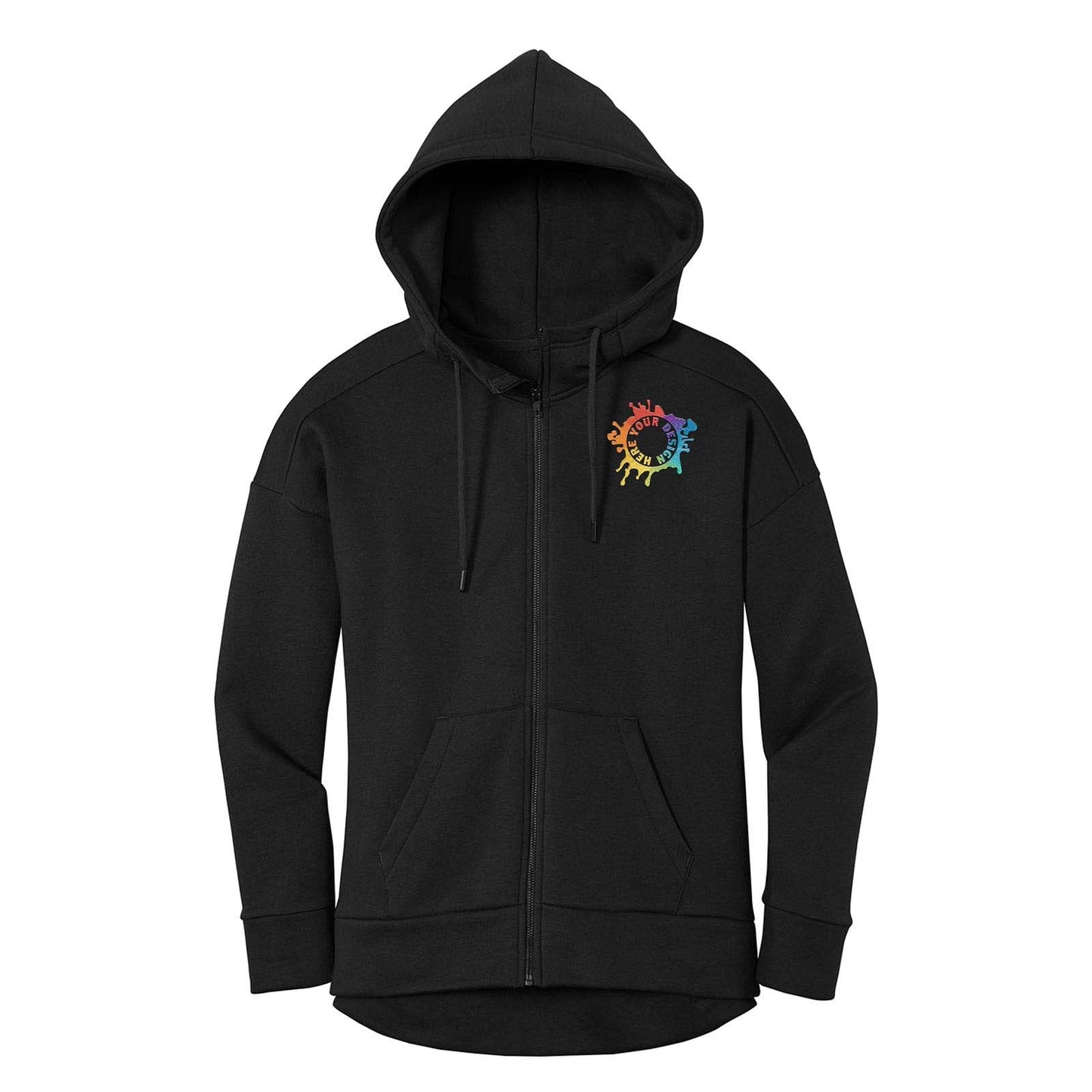 District® Women’s Perfect Weight® Fleece Drop Shoulder Full-Zip Hoodie Embroidery - Mato & Hash
