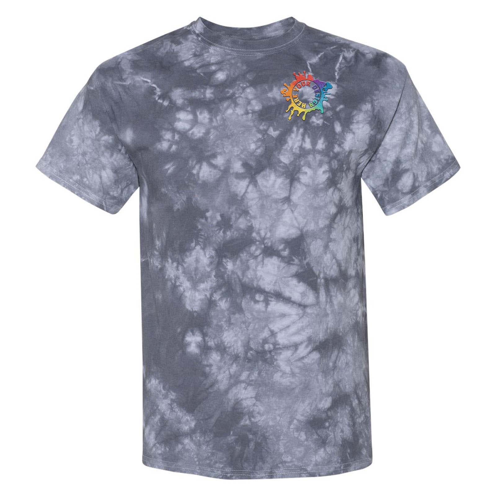 Dyenomite 100% Cotton Unisex Crystal Tie-Dye T-Shirt Embroidery - Mato & Hash