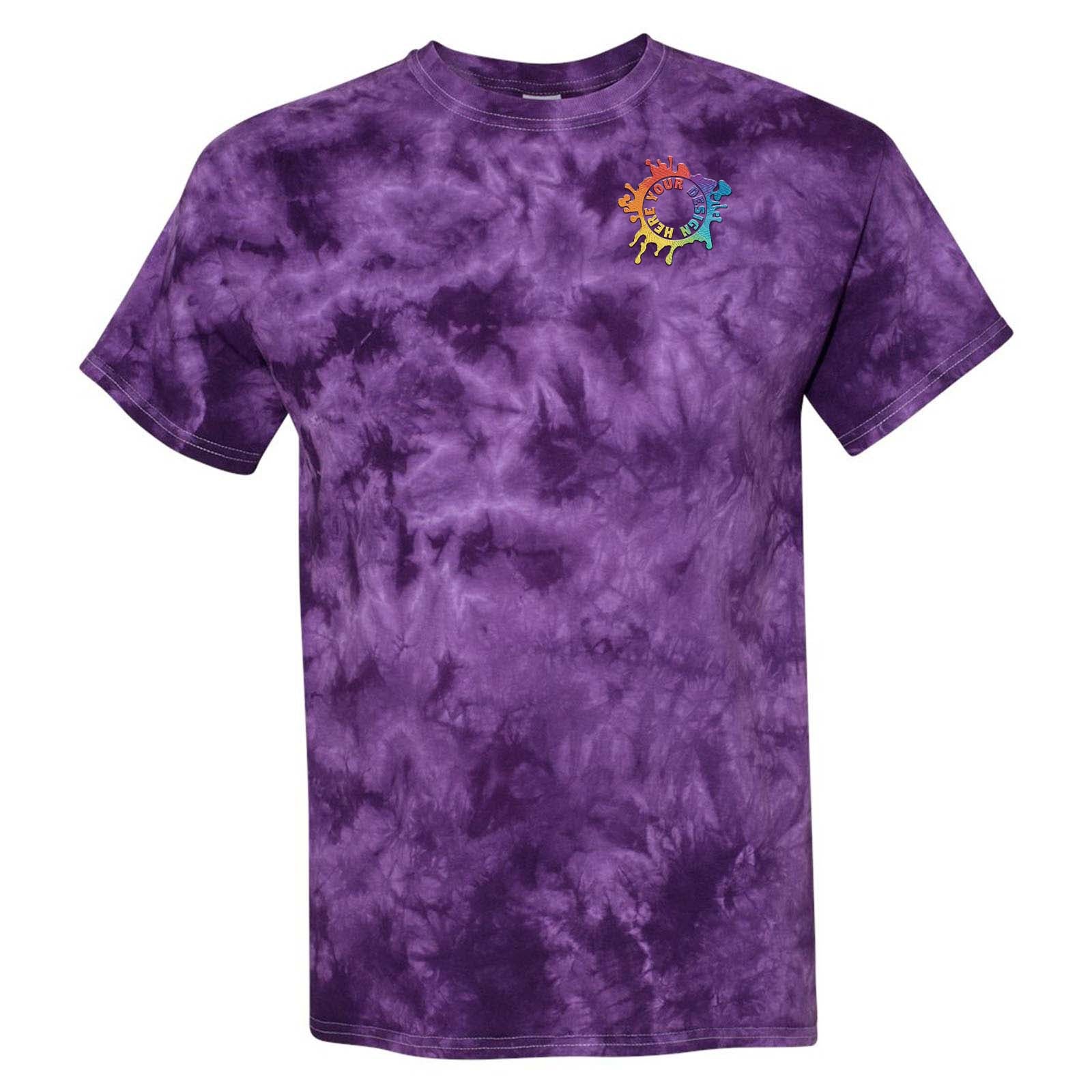 Dyenomite 100% Cotton Unisex Crystal Tie-Dye T-Shirt Embroidery - Mato & Hash