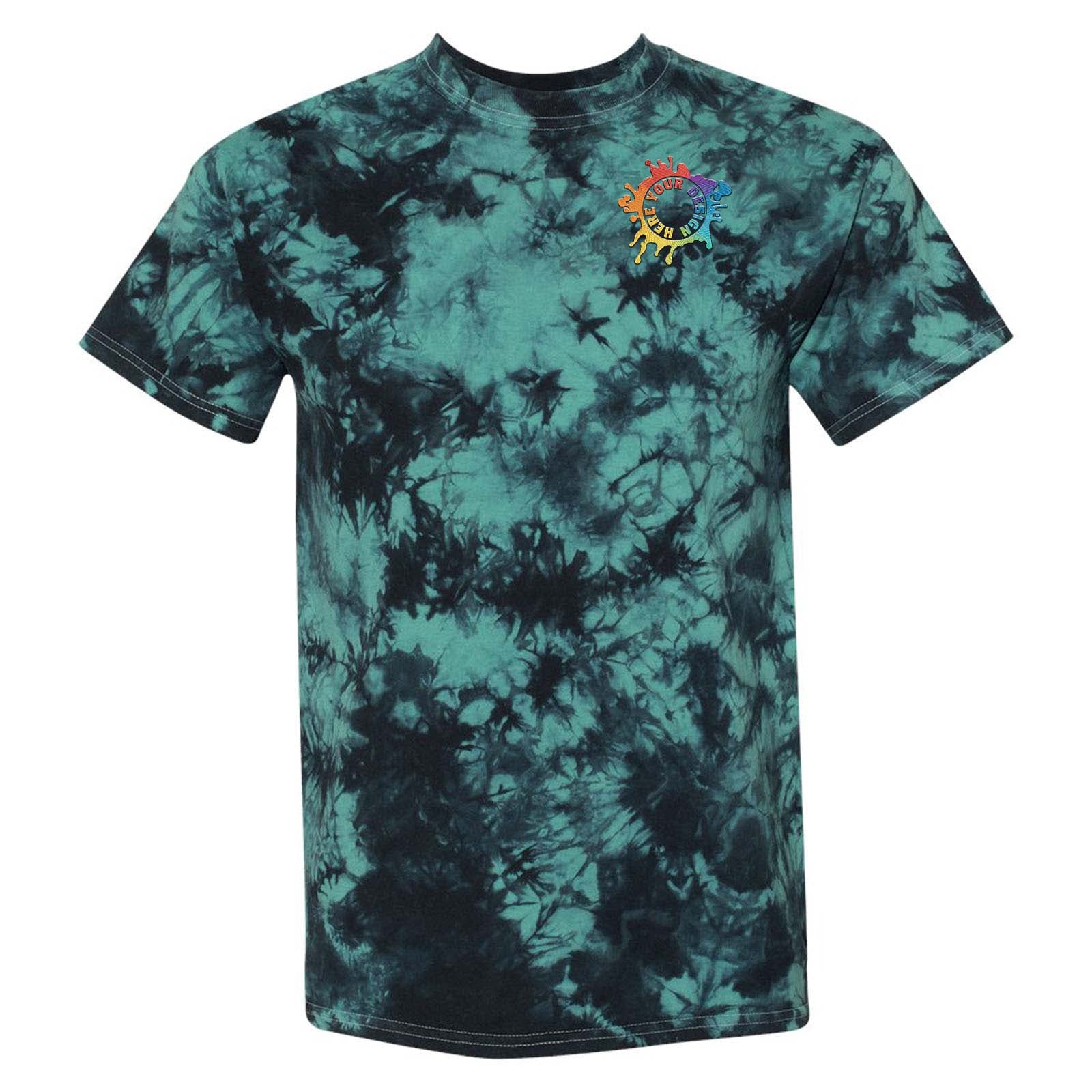 Dyenomite 100% Cotton Unisex Crystal Tie-Dye T-Shirt Embroidery - Mato & Hash