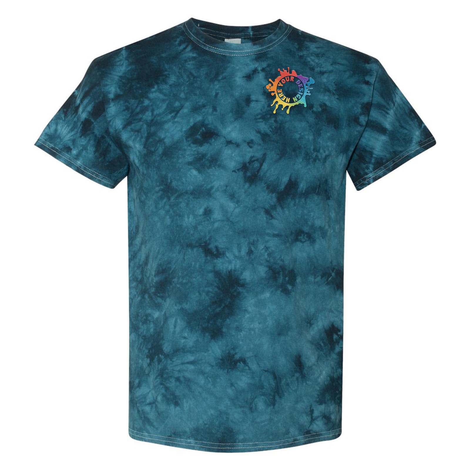 Dyenomite 100% Cotton Unisex Crystal Tie-Dye T-Shirt Embroidery - Mato & Hash