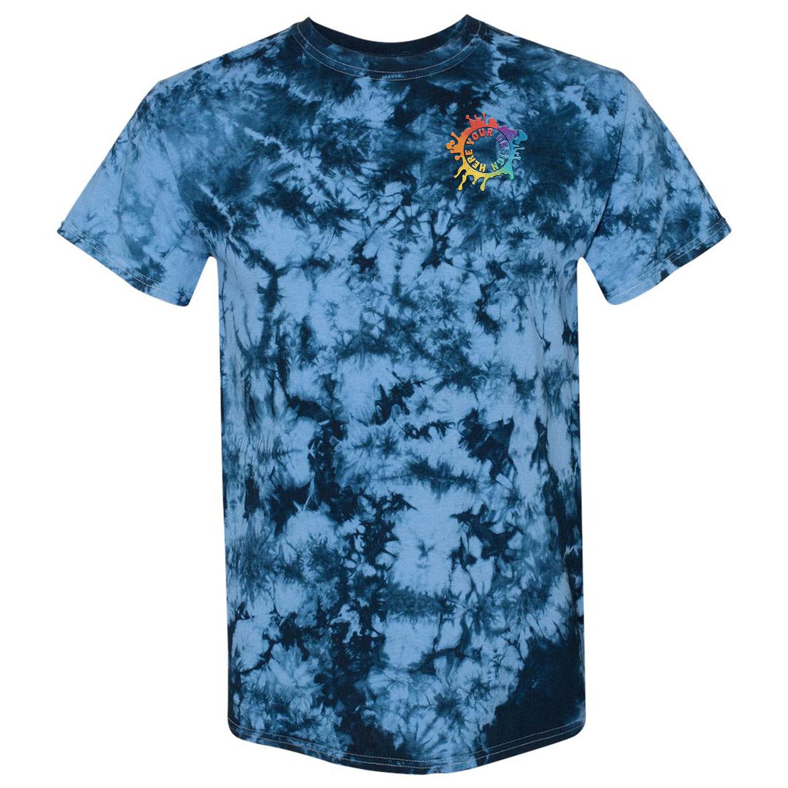 Dyenomite 100% Cotton Unisex Crystal Tie-Dye T-Shirt Embroidery - Mato & Hash