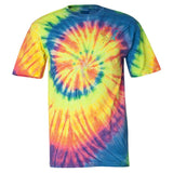 Dyenomite 100% Cotton Unisex Multicolor Spiral Tie-Dye T-Shirt Embroidery - Mato & Hash
