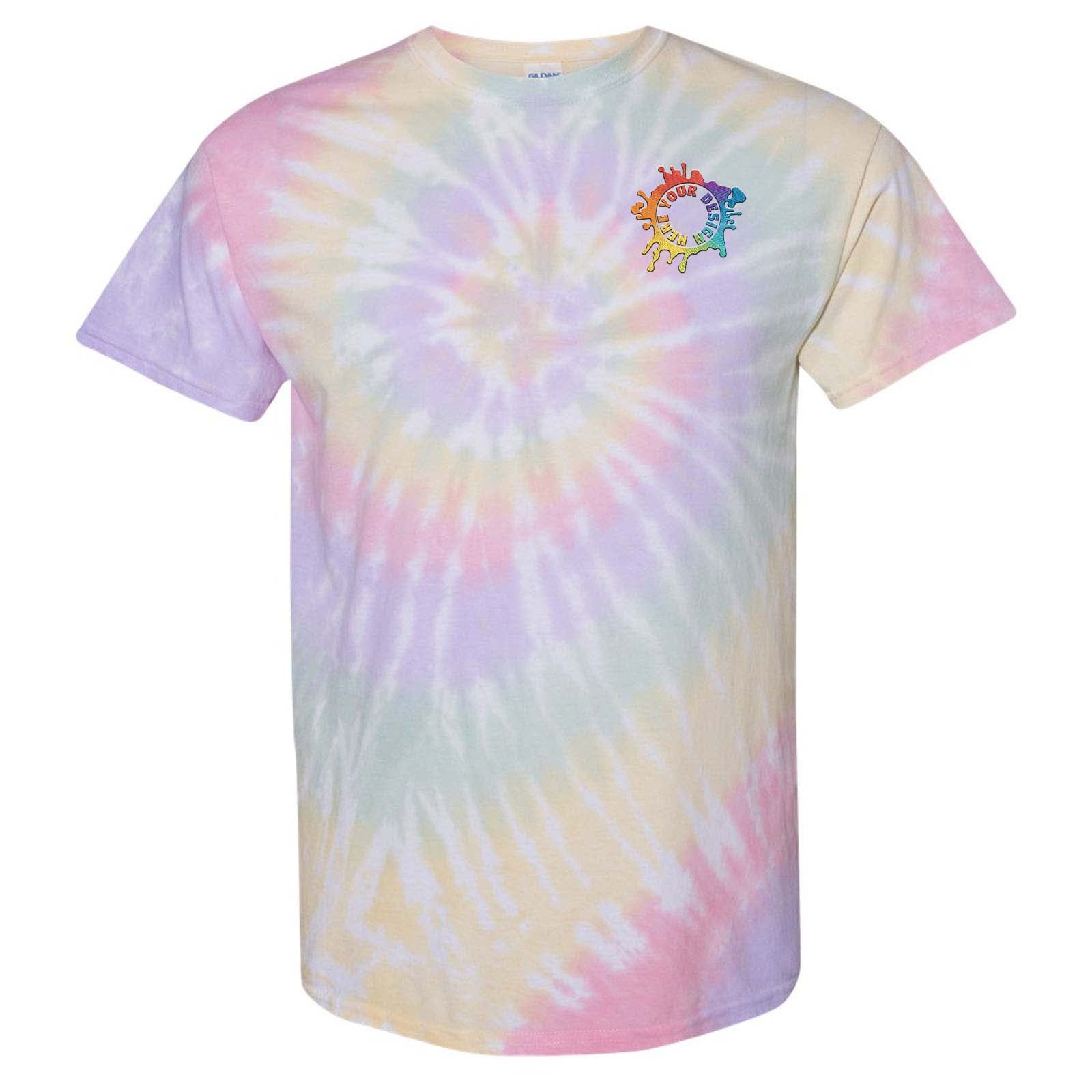 Dyenomite 100% Cotton Unisex Multicolor Spiral Tie-Dye T-Shirt Embroidery - Mato & Hash