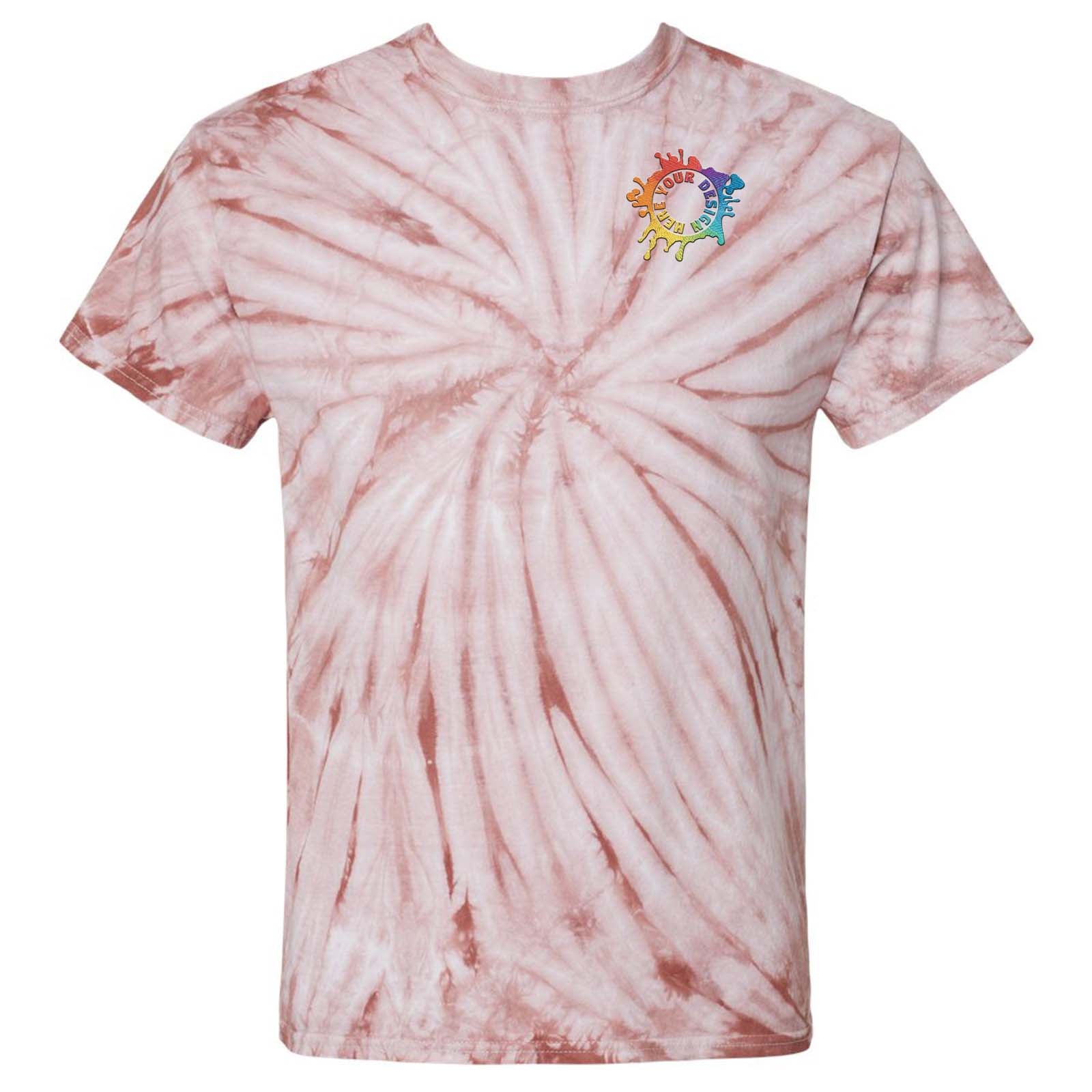 Dyenomite Cyclone Pinwheel 100% Cotton Unisex Tie-Dye T-Shirt Embroidery - Mato & Hash