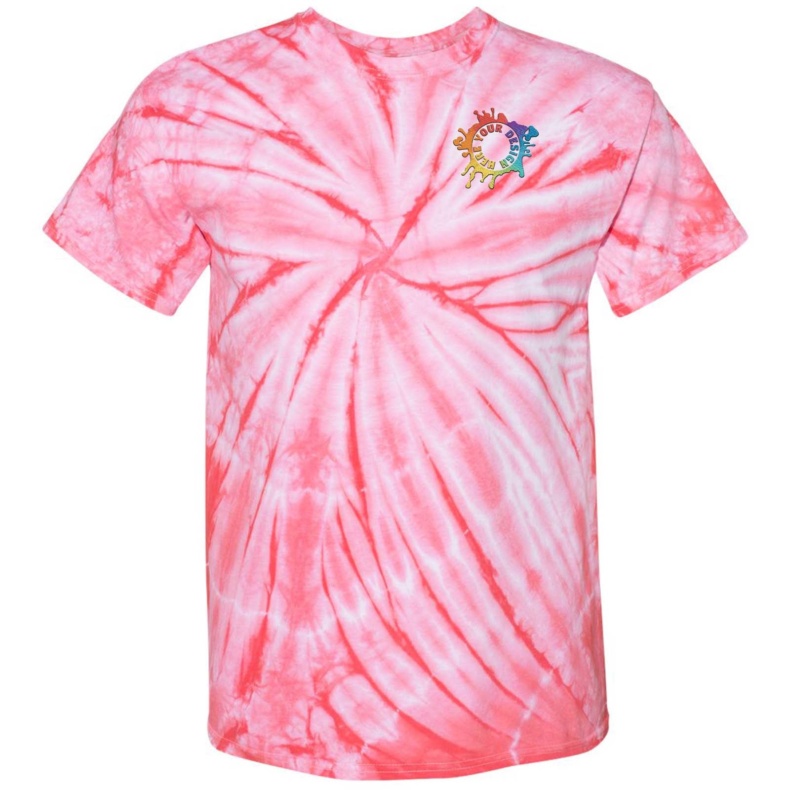 Dyenomite Cyclone Pinwheel 100% Cotton Unisex Tie-Dye T-Shirt Embroidery - Mato & Hash