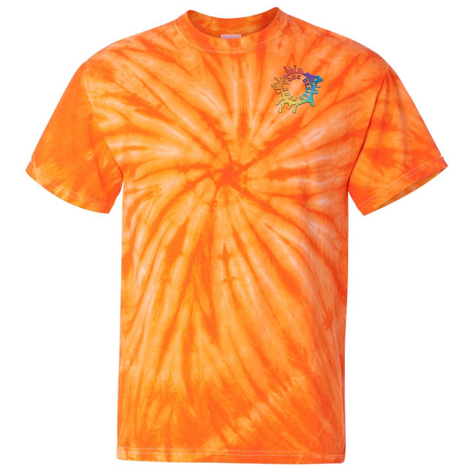 Dyenomite Cyclone Pinwheel 100% Cotton Unisex Tie-Dye T-Shirt Embroidery - Mato & Hash