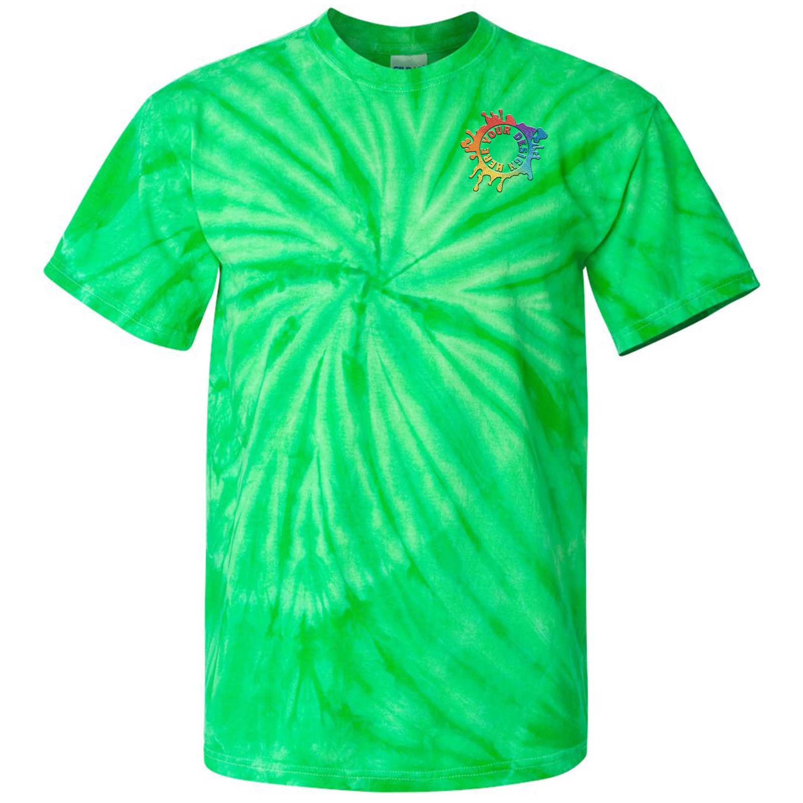 Dyenomite Cyclone Pinwheel 100% Cotton Unisex Tie-Dye T-Shirt Embroidery - Mato & Hash