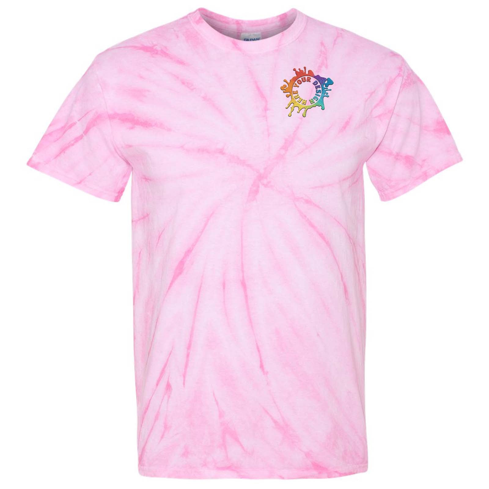 Dyenomite Cyclone Pinwheel 100% Cotton Unisex Tie-Dye T-Shirt Embroidery - Mato & Hash