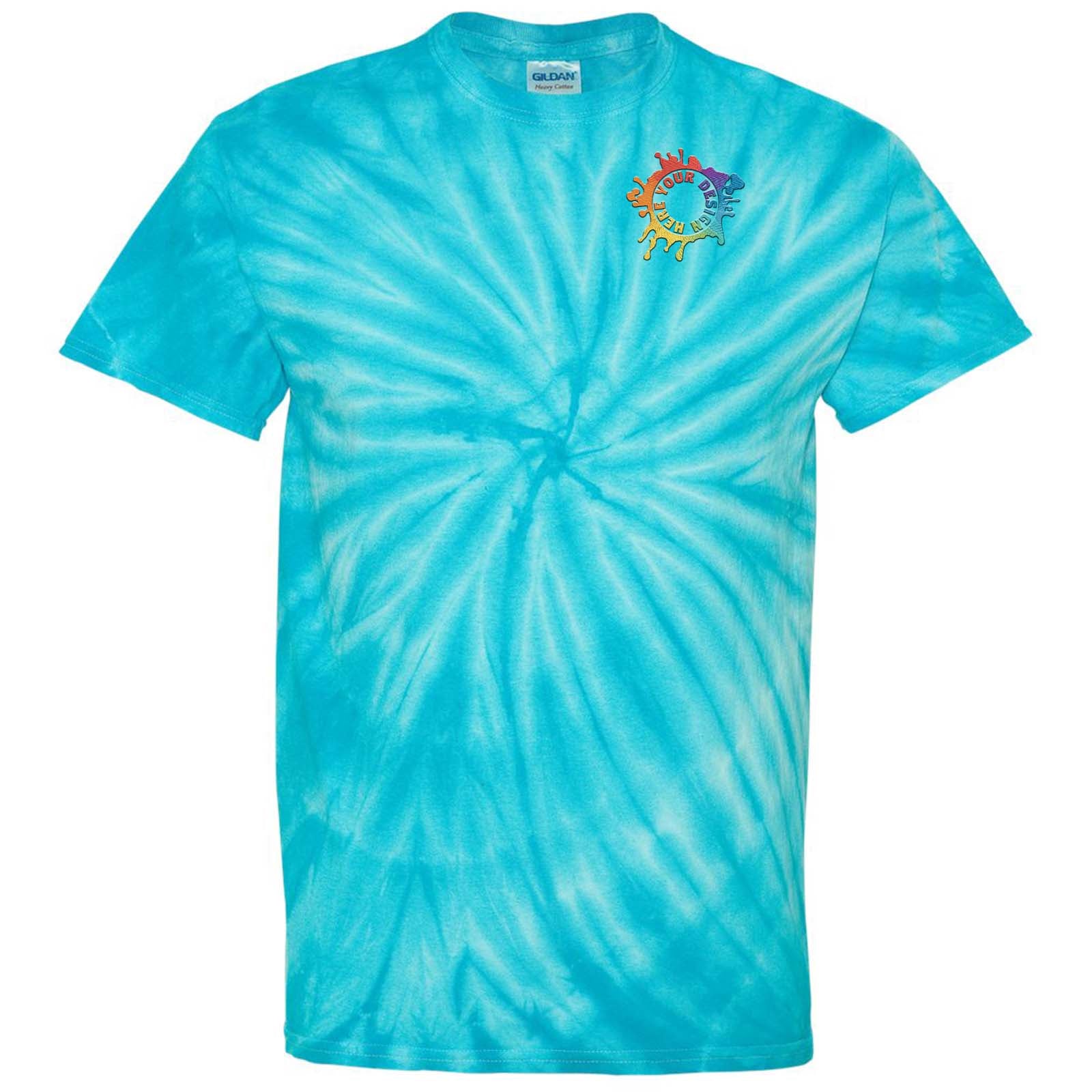 Dyenomite Cyclone Pinwheel 100% Cotton Unisex Tie-Dye T-Shirt Embroidery - Mato & Hash
