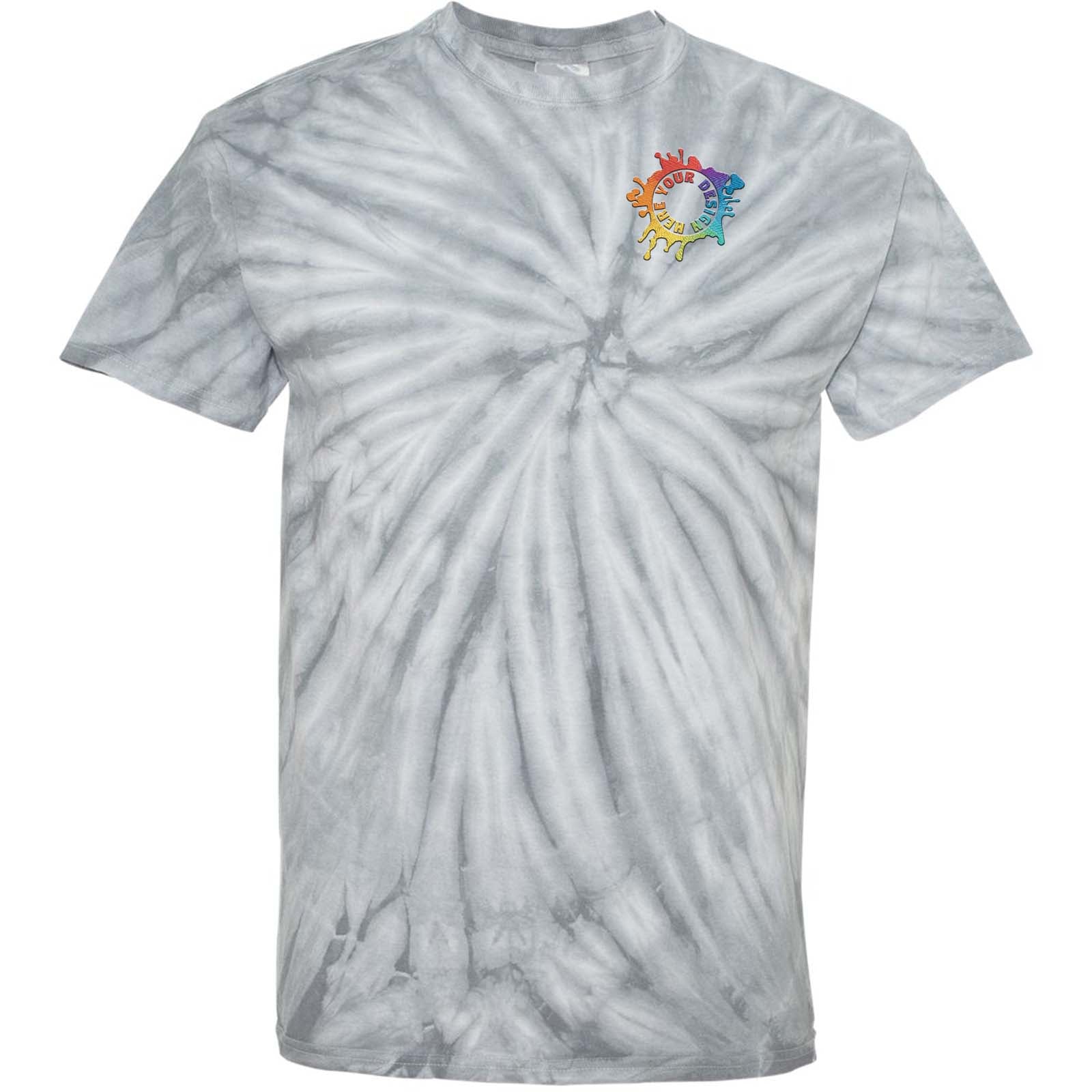 Dyenomite Cyclone Pinwheel 100% Cotton Unisex Tie-Dye T-Shirt Embroidery - Mato & Hash