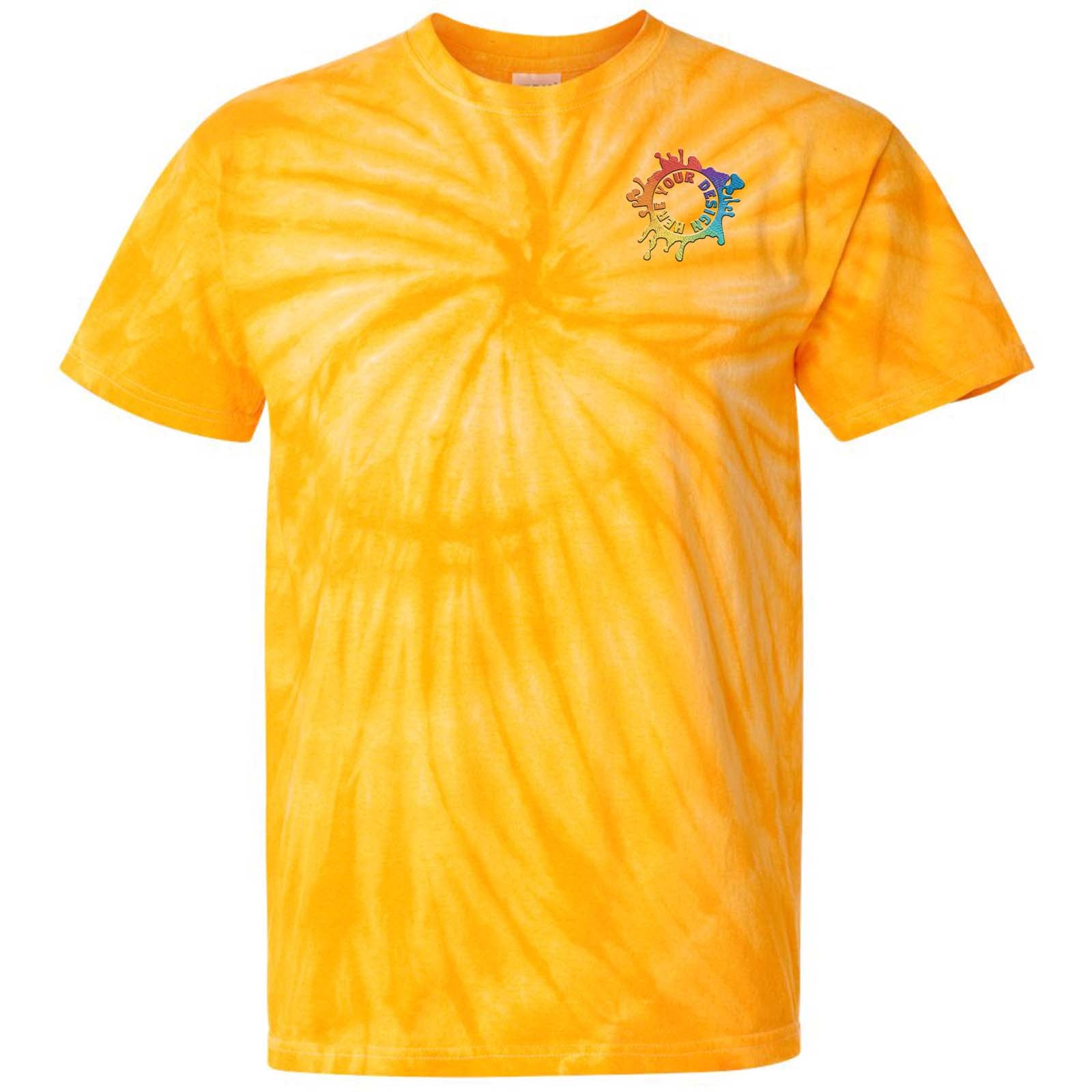 Dyenomite Cyclone Pinwheel 100% Cotton Unisex Tie-Dye T-Shirt Embroidery - Mato & Hash