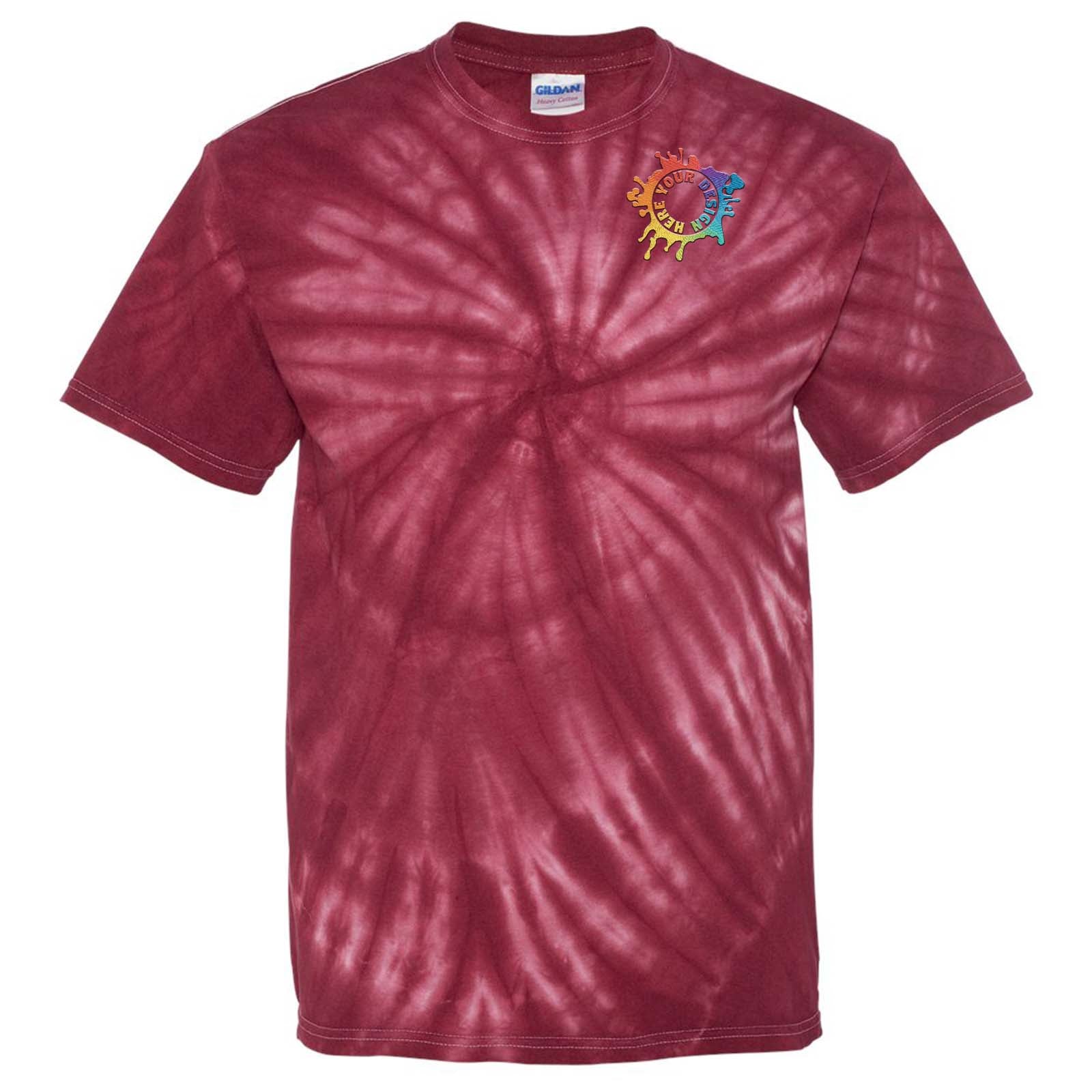 Dyenomite Cyclone Pinwheel 100% Cotton Unisex Tie-Dye T-Shirt Embroidery - Mato & Hash
