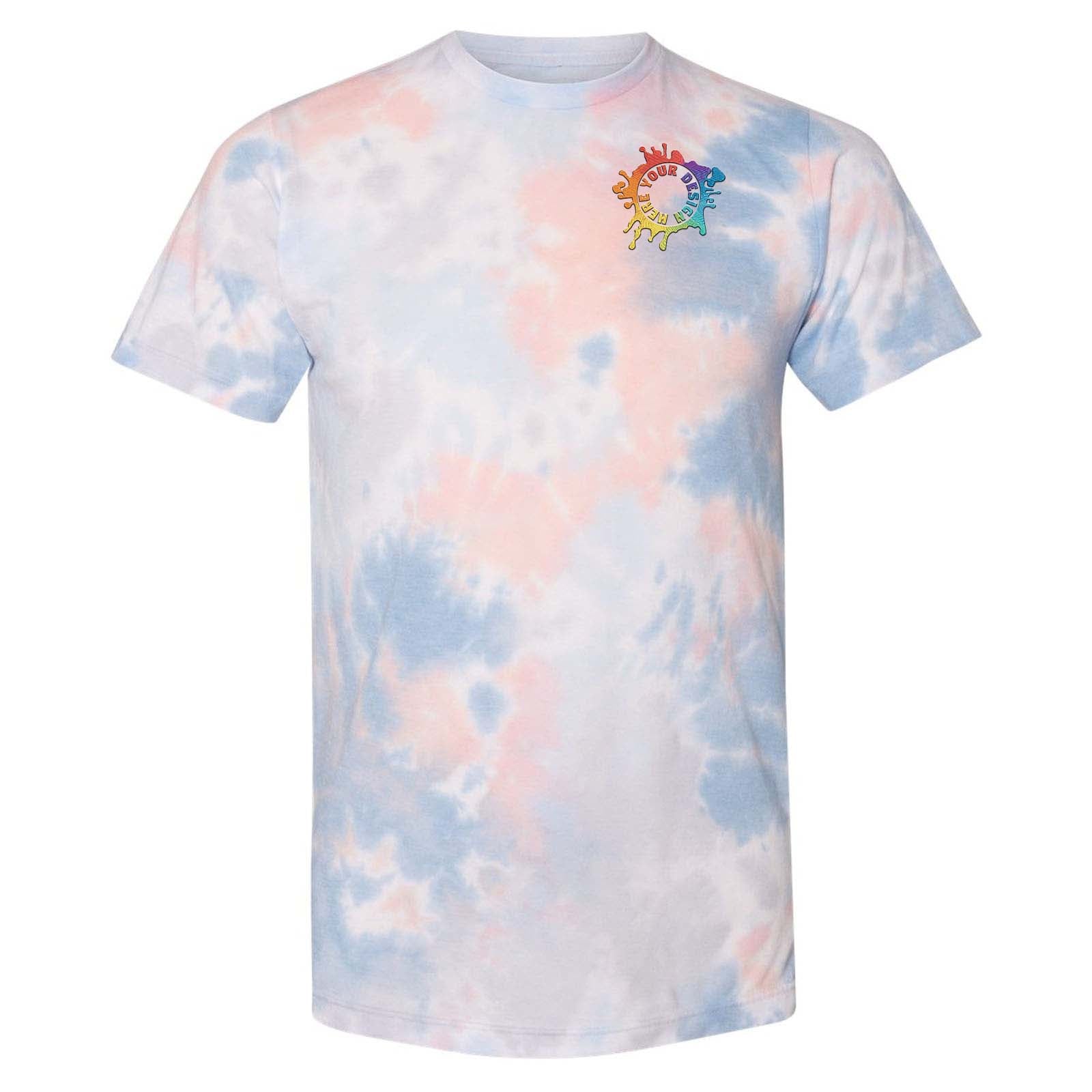 Dyenomite Dream Cotton/Polyester Blend Unisex Tie-Dye T-Shirt Embroidery - Mato & Hash